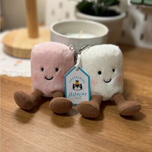 NWT Jellycat Amuseables Pair of Marshmallows Bag Charm